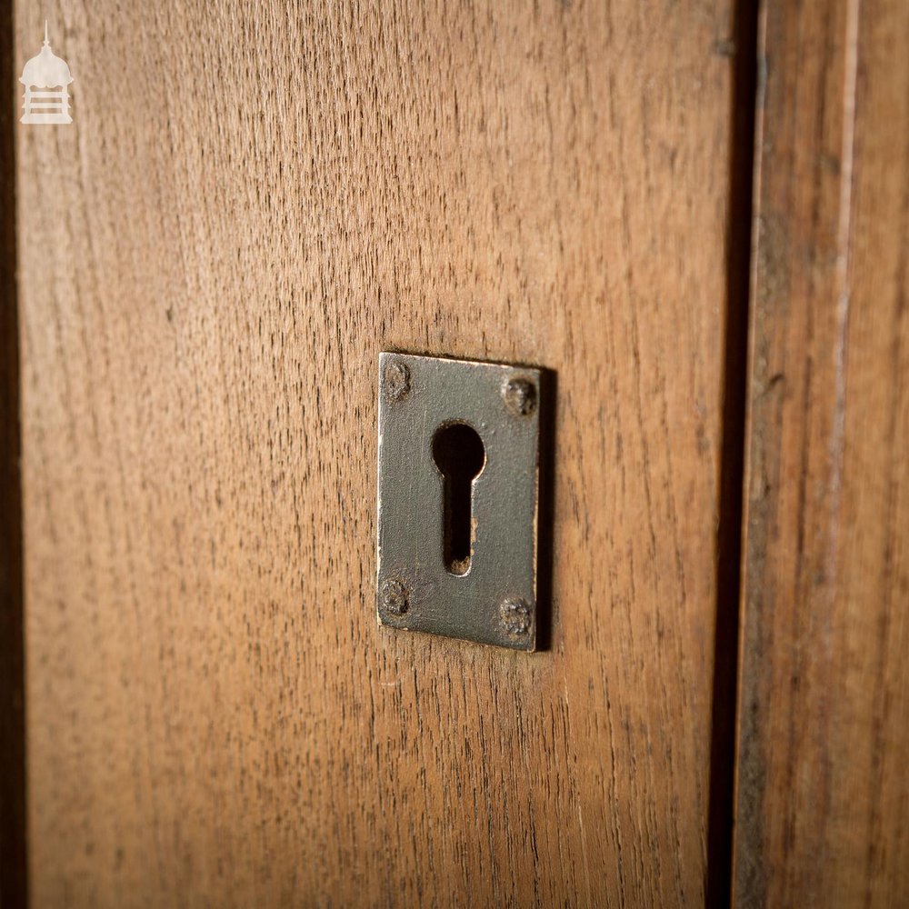 Pair of Teak Doors With Scroll Design and Brass Hardware Circa 1900