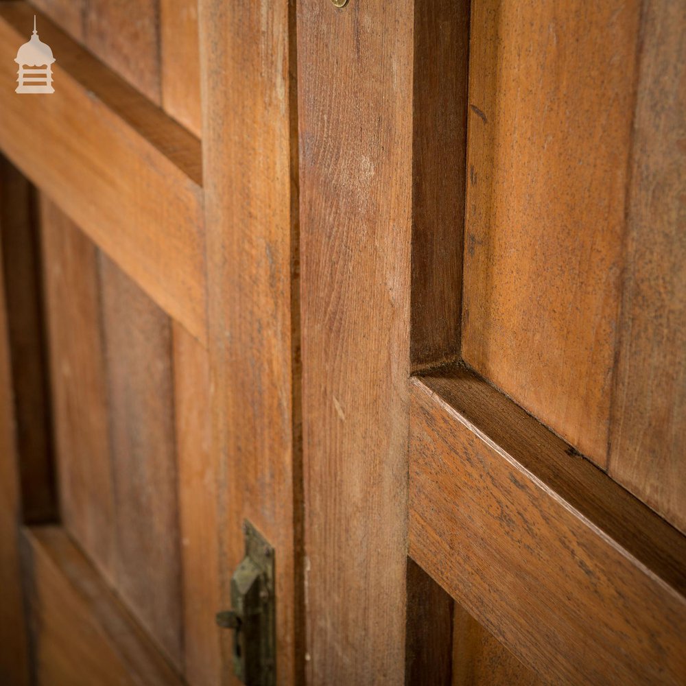 Pair of Teak Doors With Scroll Design and Brass Hardware Circa 1900