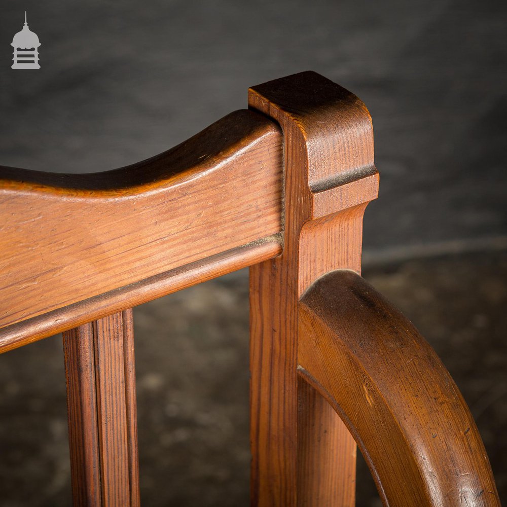 Unusual 19th C Aesthetics Movement Pitch Pine Ecclesiastical Throne Chair