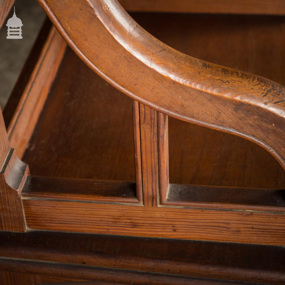 Unusual 19th C Aesthetics Movement Pitch Pine Ecclesiastical Throne Chair