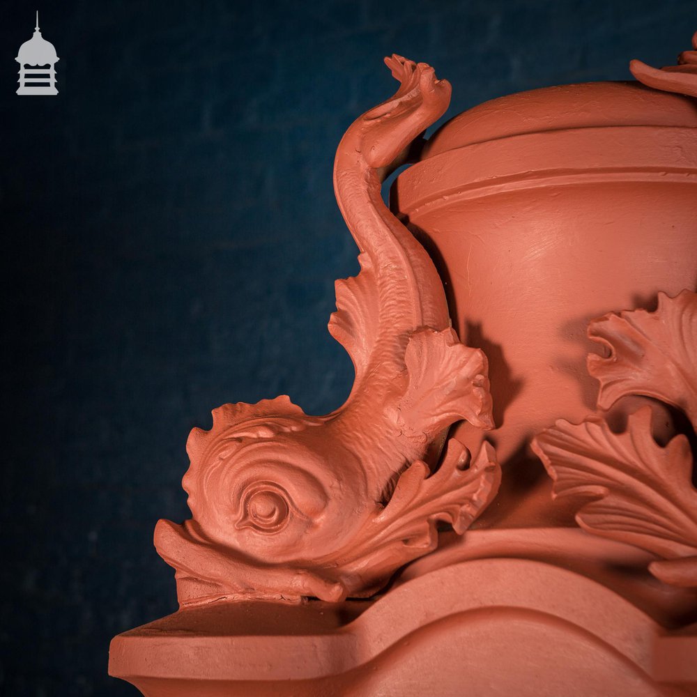 Pair of Cast Iron London County Council Embankment Lamppost Bases finished in Red Oxide Primer