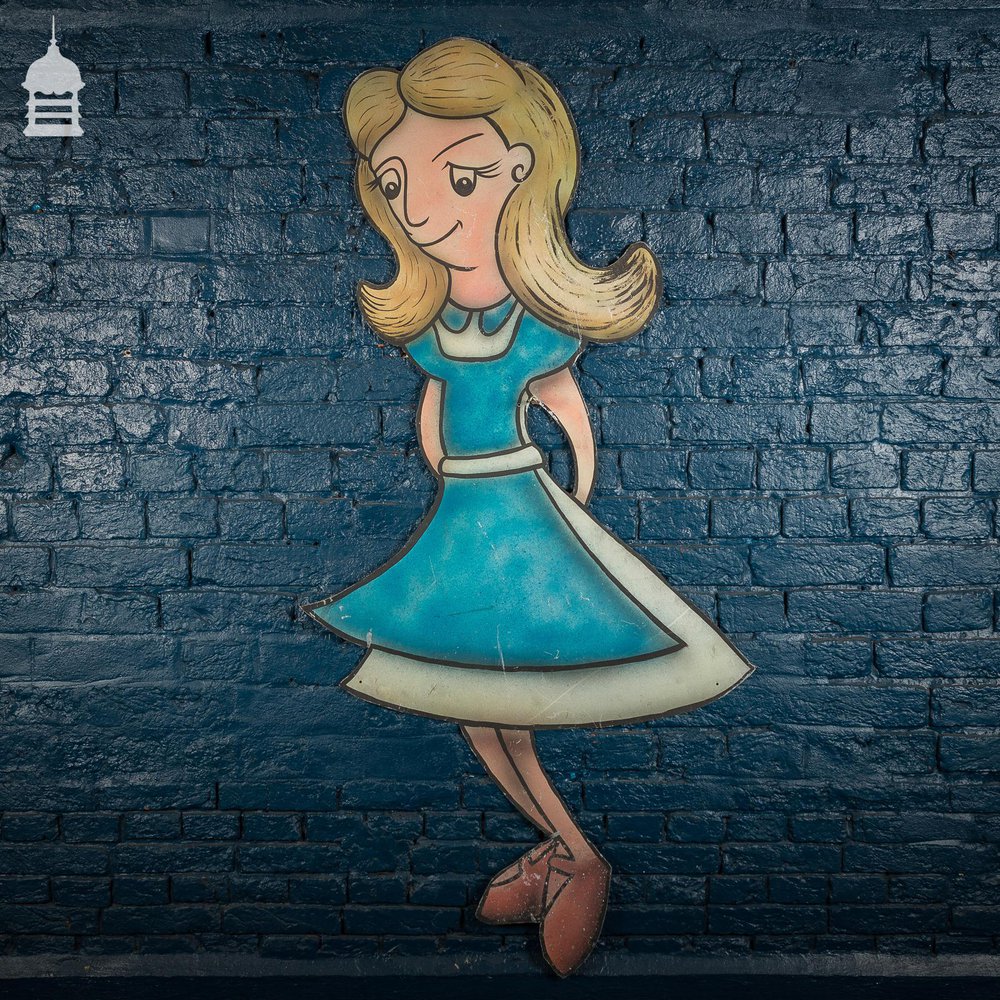 Vintage Hand Painted Metal ‘Alice’ Character from an Alice in Wonderland Children’s Ride