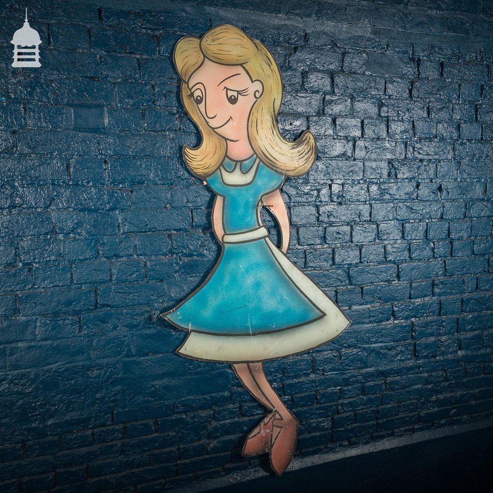 Vintage Hand Painted Metal ‘Alice’ Character from an Alice in Wonderland Children’s Ride