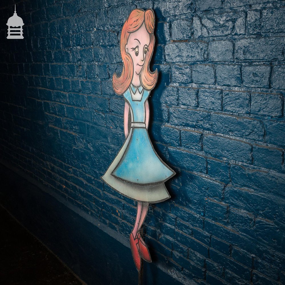 Vintage Metal Hand Painted ‘Alice’ Character from an Alice in Wonderland Children’s Ride