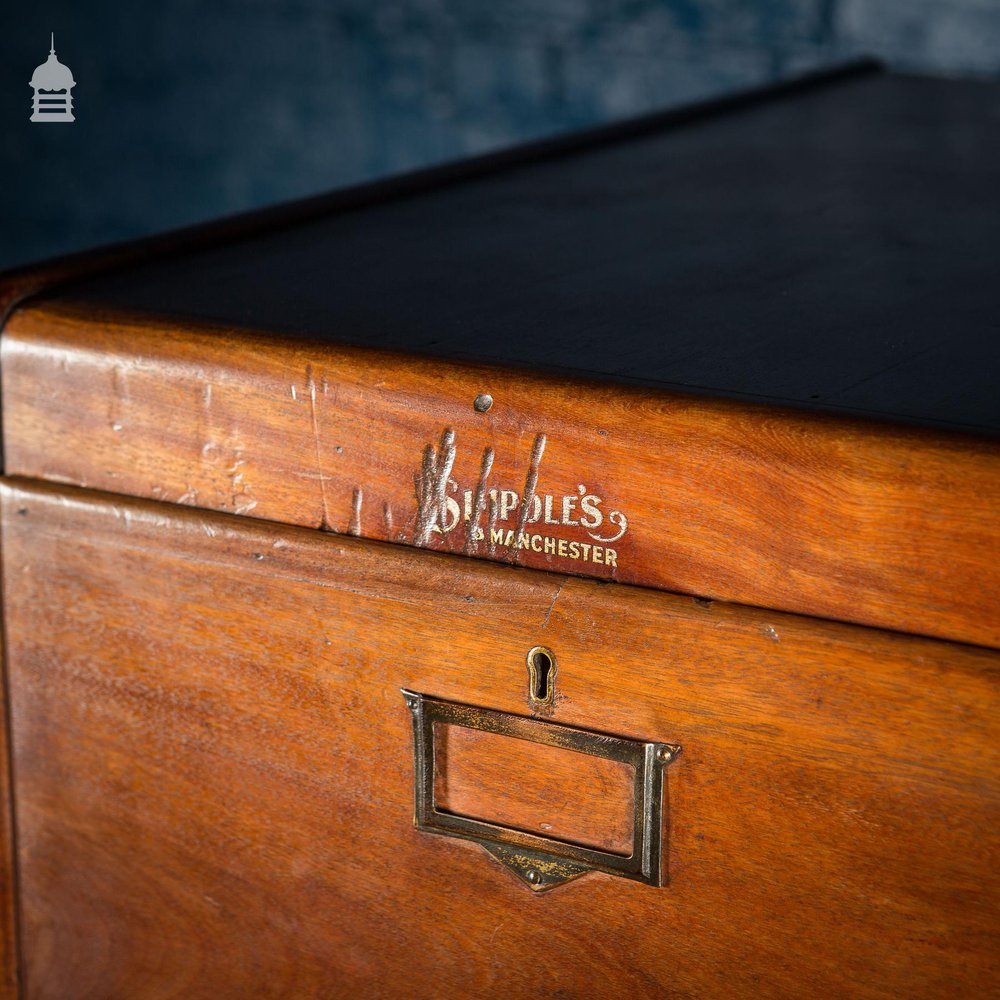 1930’s Simpoles of Manchester Hardwood 4 Drawer Filing Cabinet