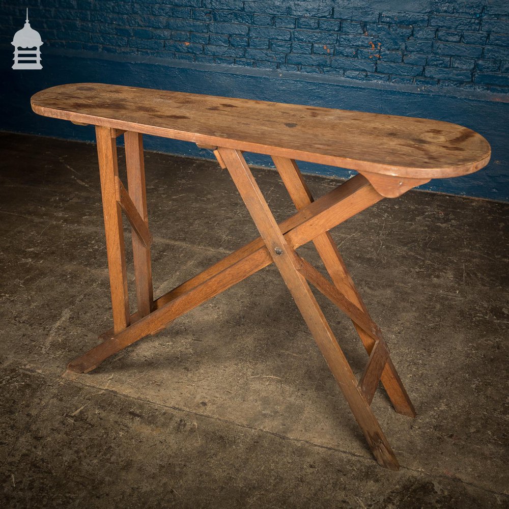 Early 20th C Teak Folding Ironing Board