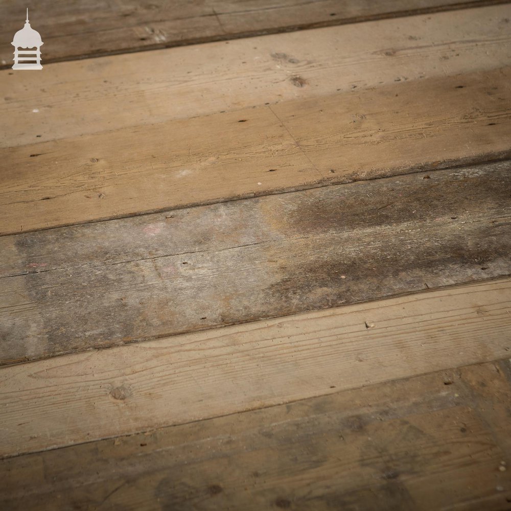 Batch of 44 Square Metres of Mixed Width Wide Original Georgian Pine Floorboards Up to 11¾"