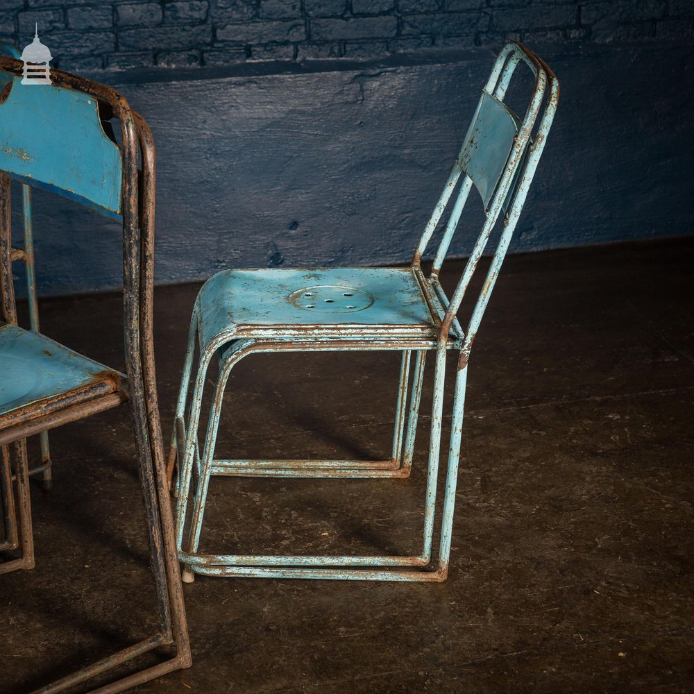 Set of 10 Metal Industrial Chairs From Indonesia