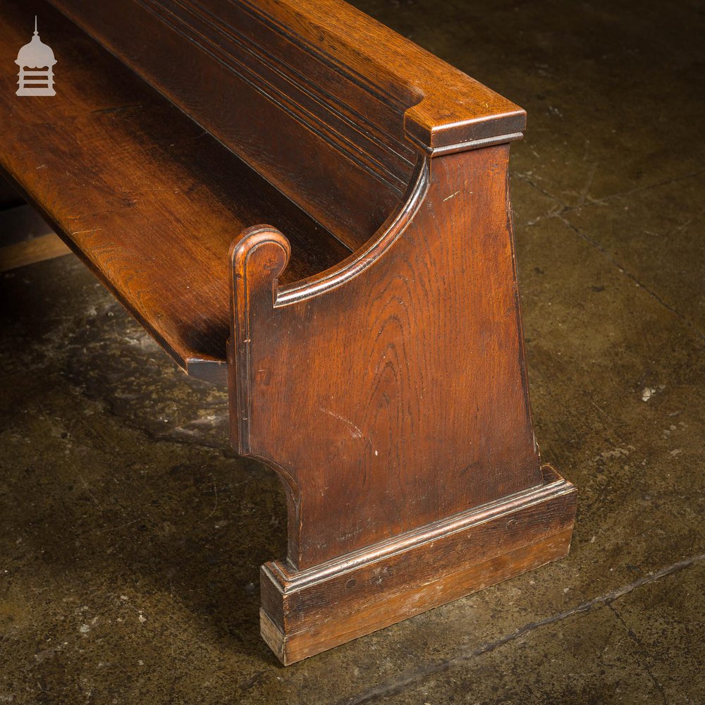 19th C Single Plank Walnut Banquet Table with Long Oak Pew Settles