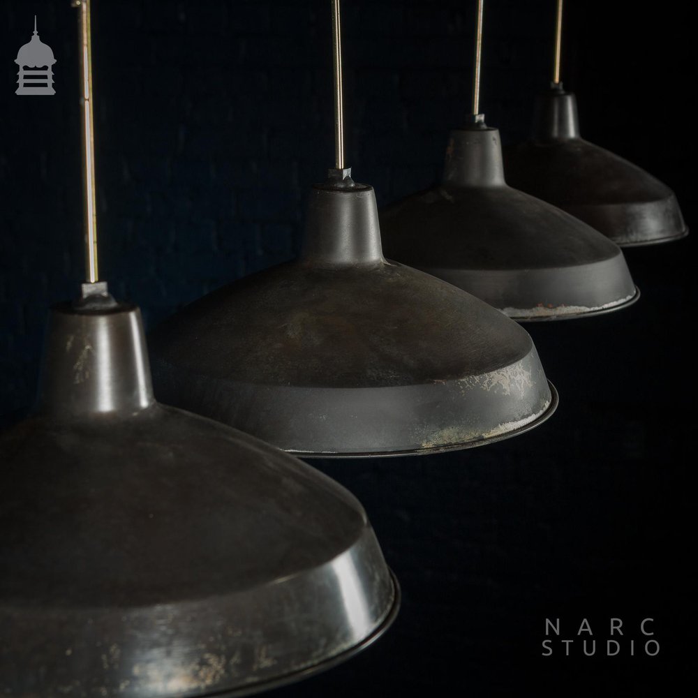 Batch of 5 NARC Studio Stripped Industrial Metal Light Shades