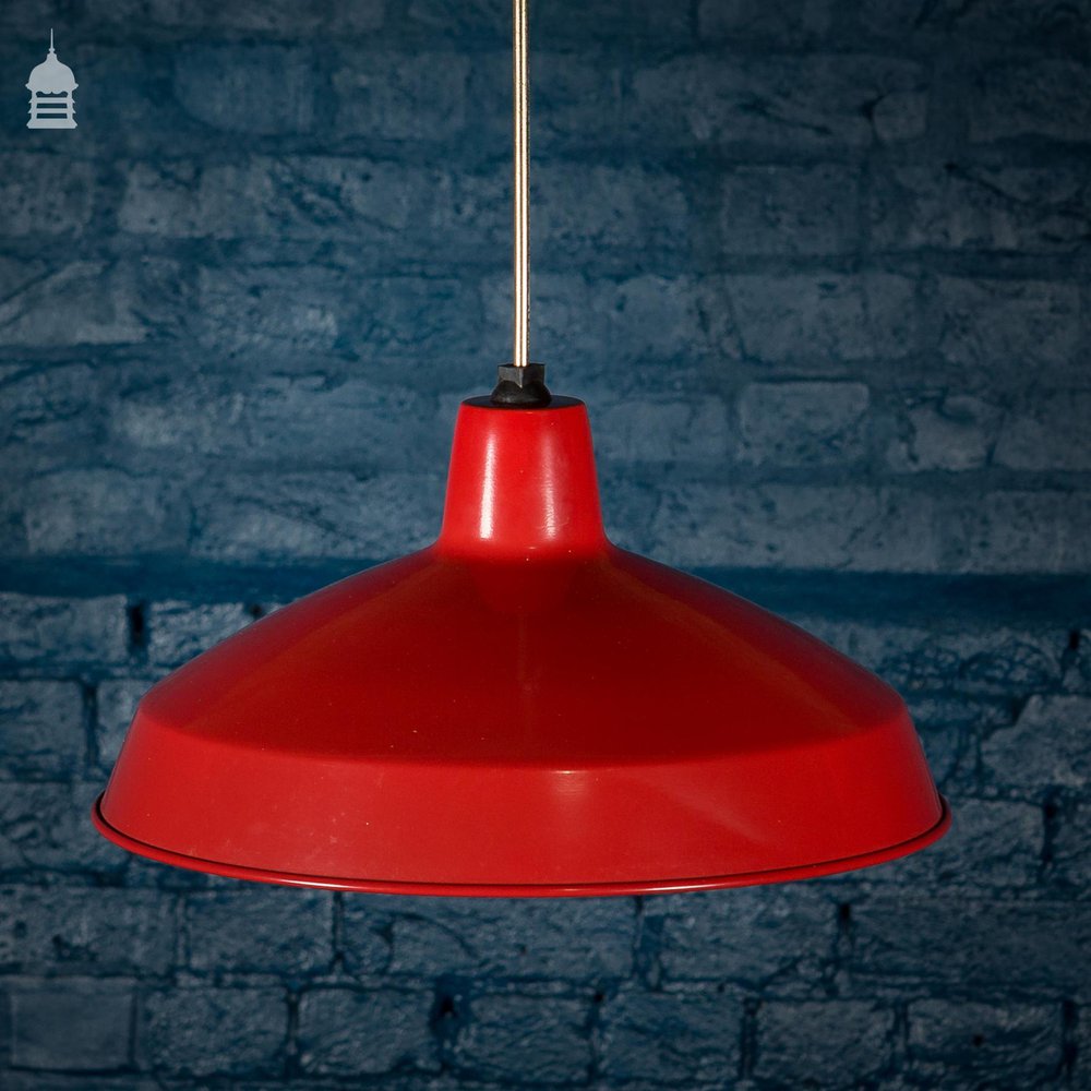 Batch of 5 Red Industrial Metal Light Shades