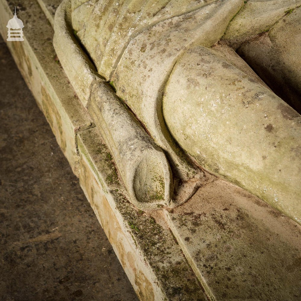 A Life-Sized Jesus On The Cross on a Huge 14ft x 6ft Crucifix Carved In Stone