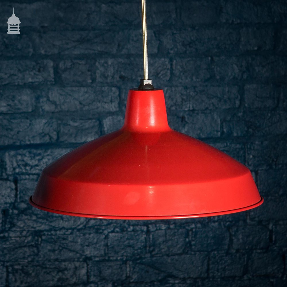 Batch of 5 Red Industrial Metal Light Shades