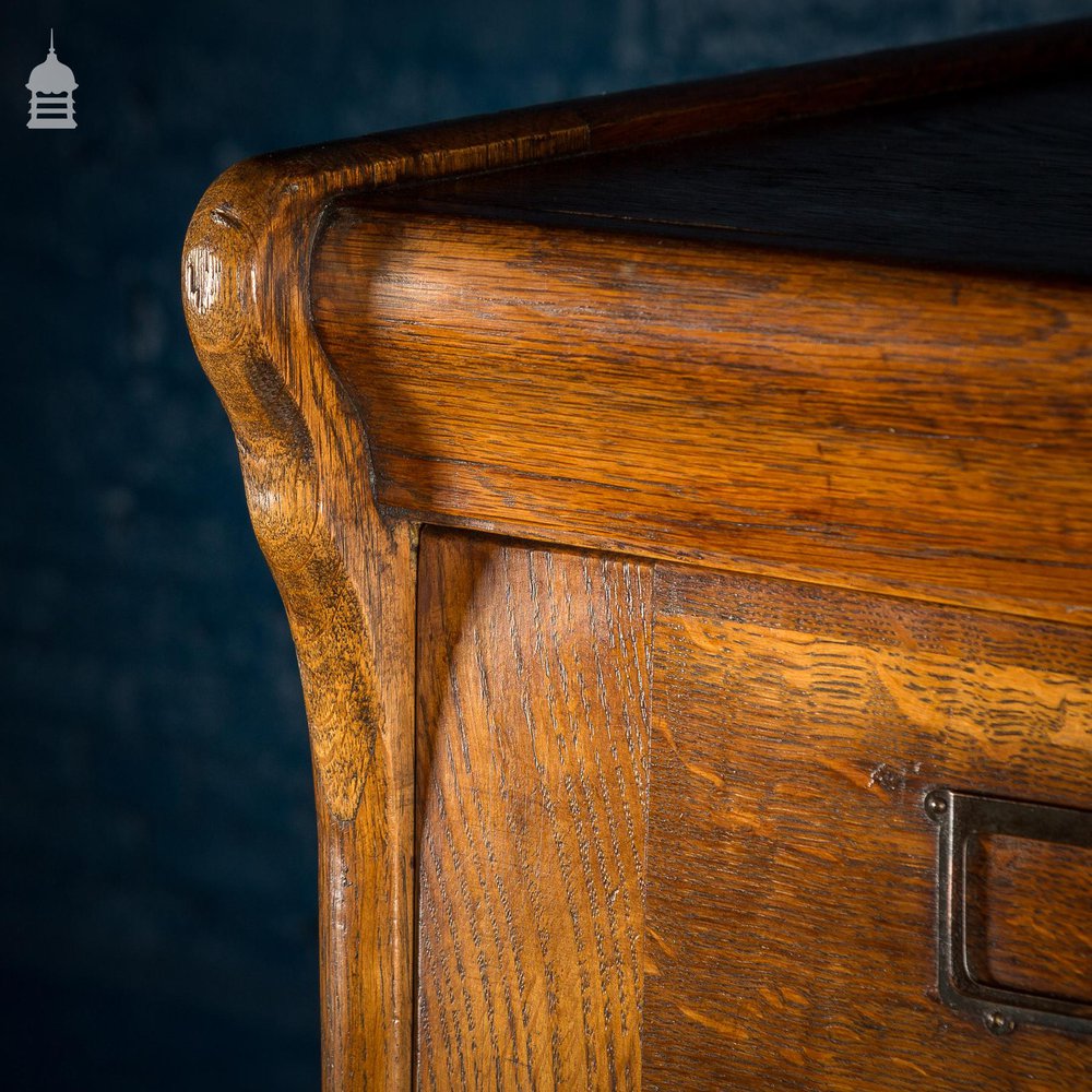 1920’s Oak 4 Drawer Filing Cabinet