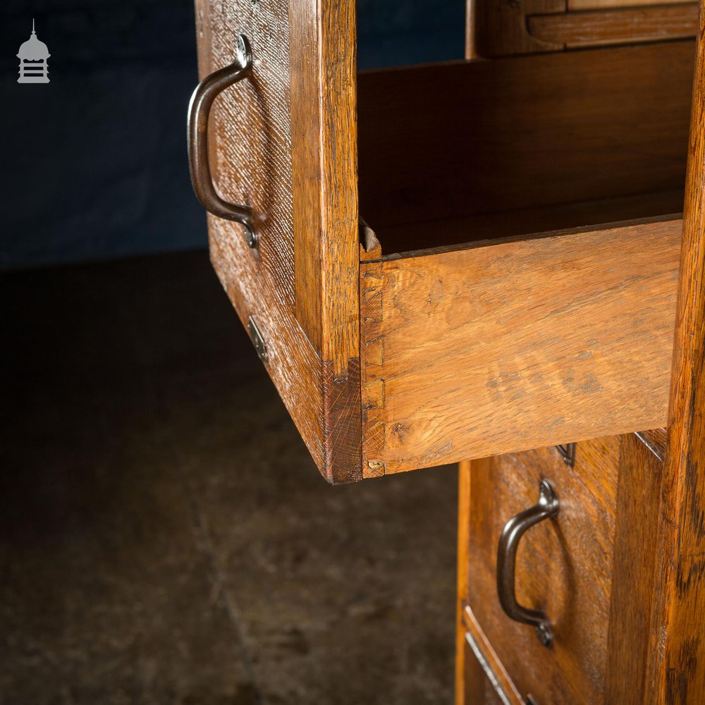 1920’s Oak 4 Drawer Filing Cabinet