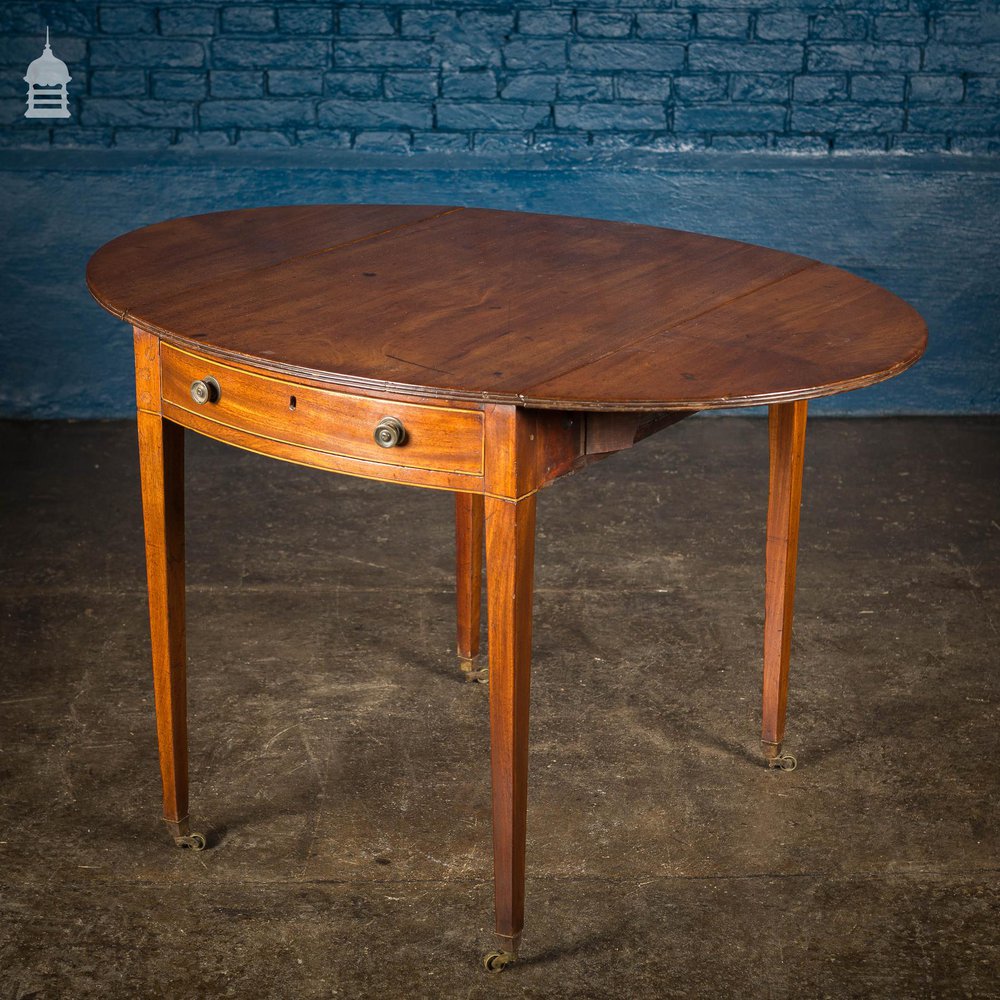 Small Regency Banded Mahogany Drop Leaf Table