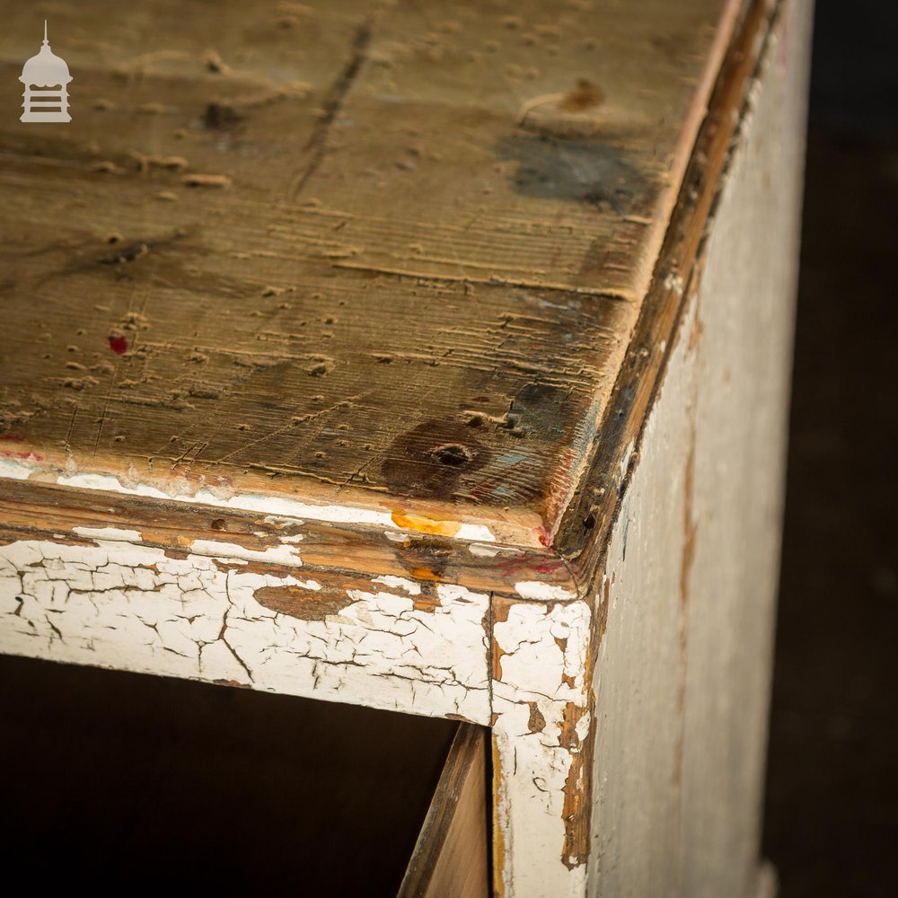 Distressed Georgian Chest of Drawers With Flaky White Paint