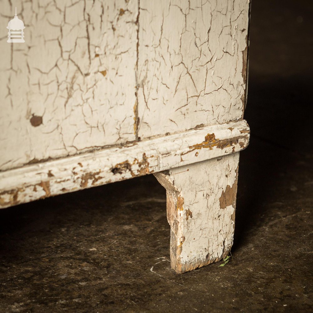 Distressed Georgian Chest of Drawers With Flaky White Paint