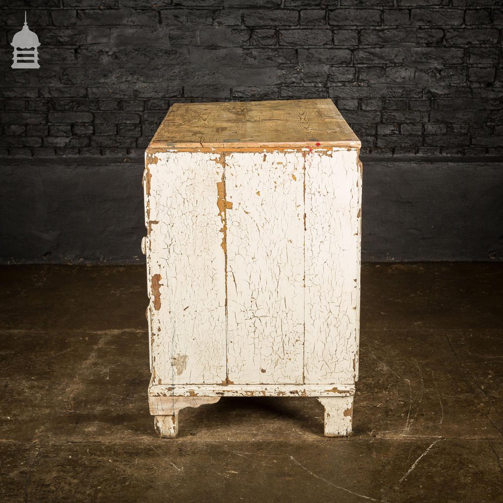 Distressed Georgian Chest of Drawers With Flaky White Paint