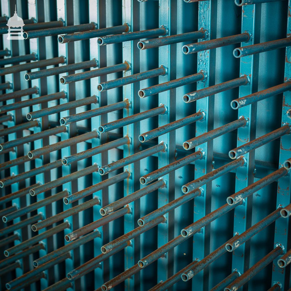 Large Blue Painted Metal Industrial Drying Cabinet Cupboard