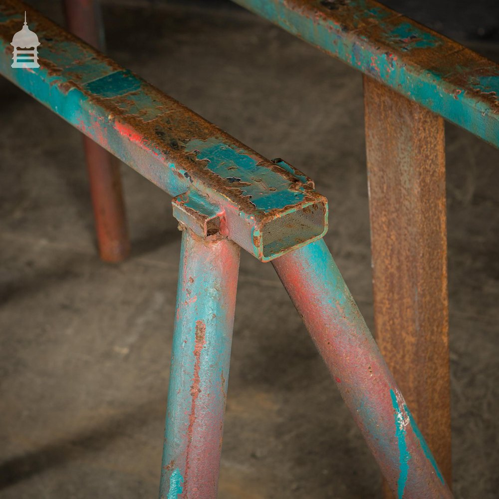 Pair of Steel Fabrication Industrial Workshop Trestles