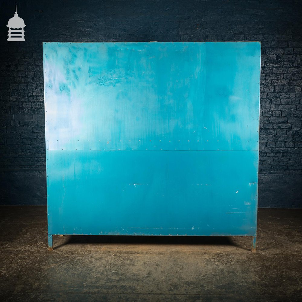 Large Blue Painted Metal Industrial Drying Cabinet Cupboard