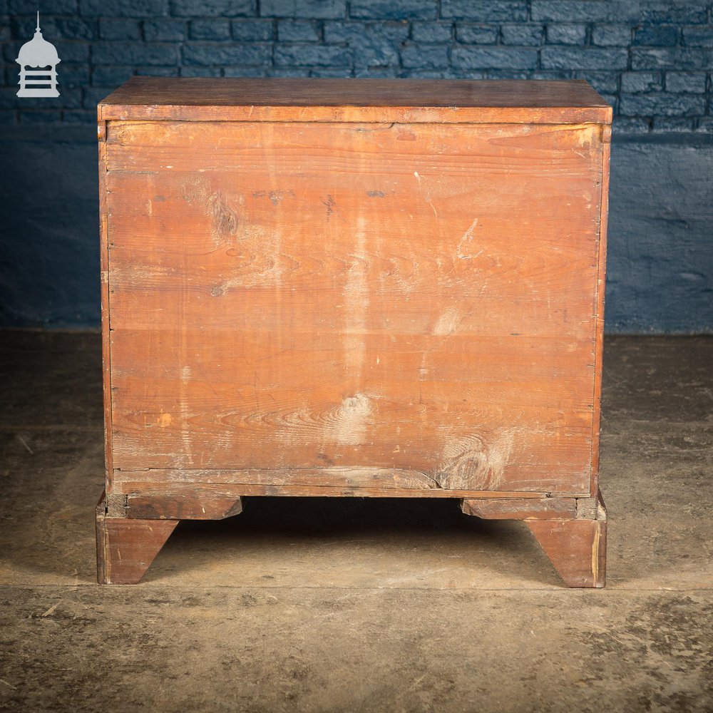 Small George III Chest of Drawers Beautifully Proportioned in Mahogany with Cross Banding on Top Rim and Bracket Feet. c.1800