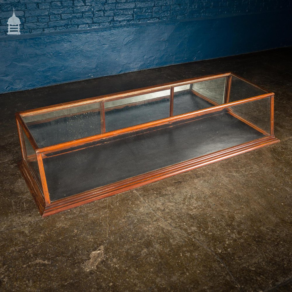 19th C Glazed Mahogany Sloped Front Table Top Display Cabinet