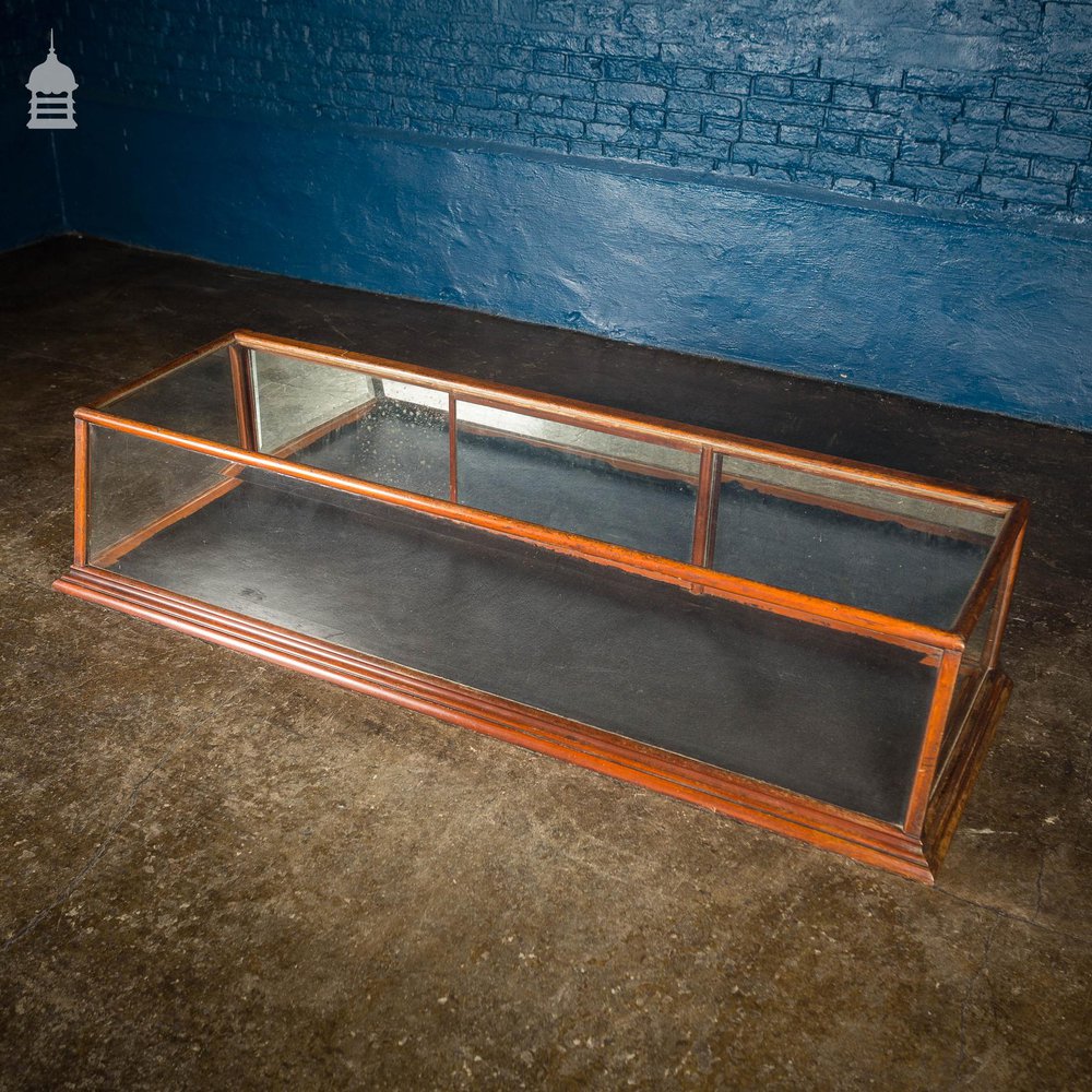 19th C Glazed Mahogany Sloped Front Table Top Display Cabinet