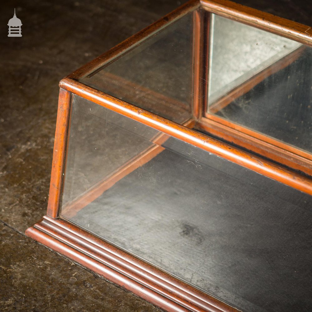 19th C Glazed Mahogany Sloped Front Table Top Display Cabinet