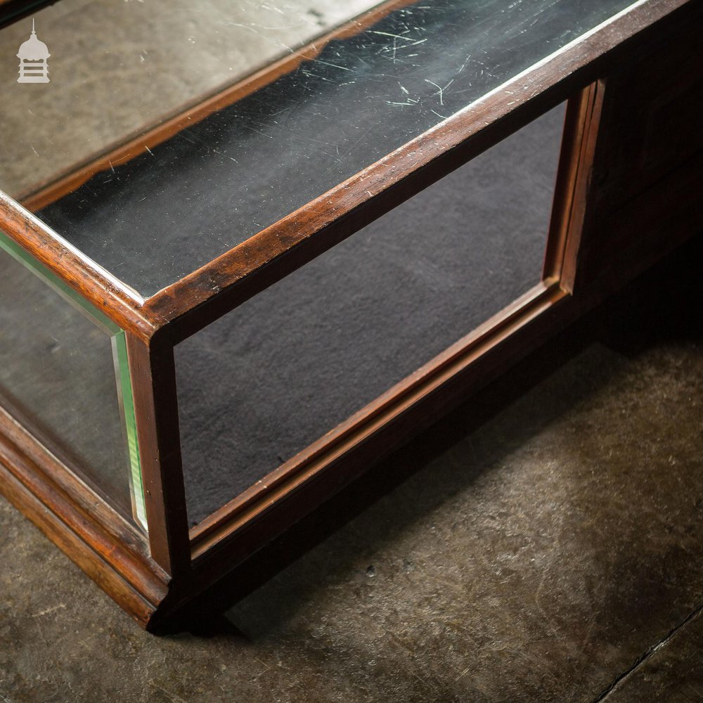 19th C Glazed Mahogany Sloped Front Table Top Display Cabinet