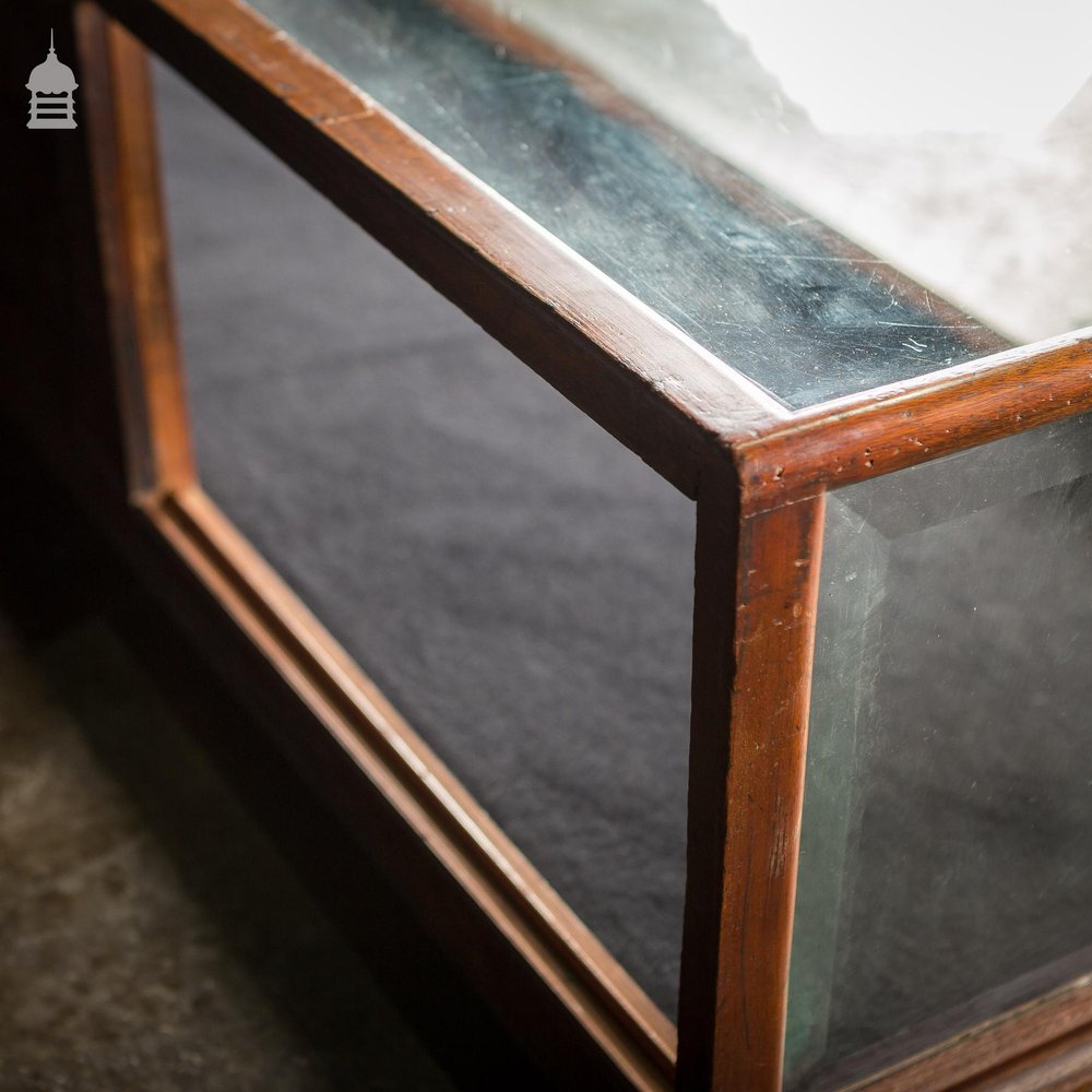 19th C Glazed Mahogany Sloped Front Table Top Display Cabinet