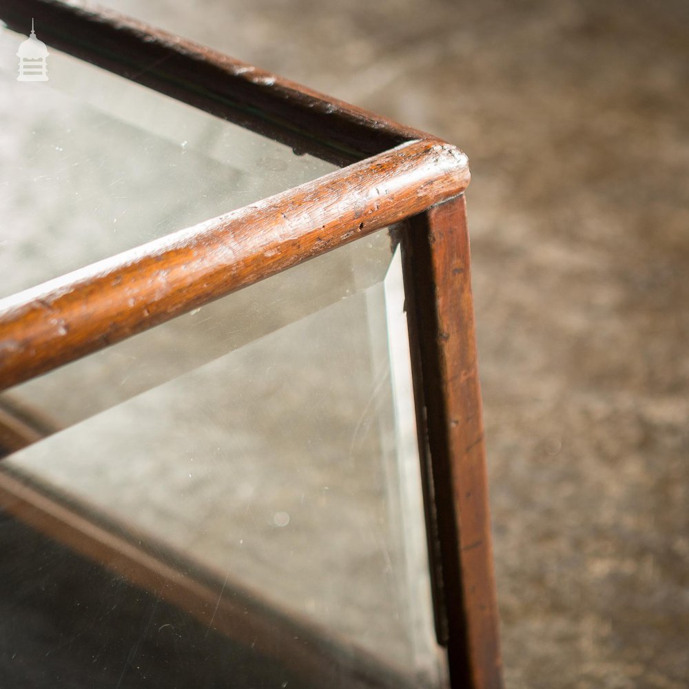 19th C Glazed Mahogany Sloped Front Table Top Display Cabinet