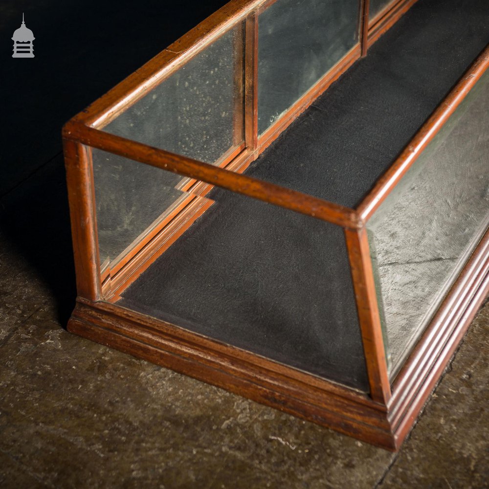 19th C Glazed Mahogany Sloped Front Table Top Display Cabinet