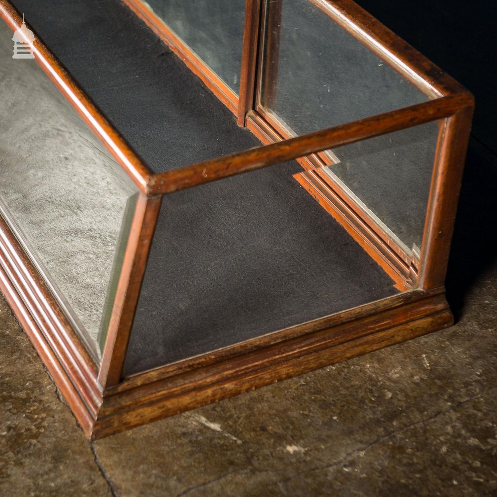 19th C Glazed Mahogany Sloped Front Table Top Display Cabinet