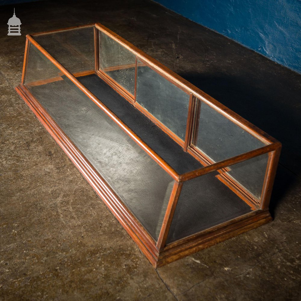 19th C Glazed Mahogany Sloped Front Table Top Display Cabinet