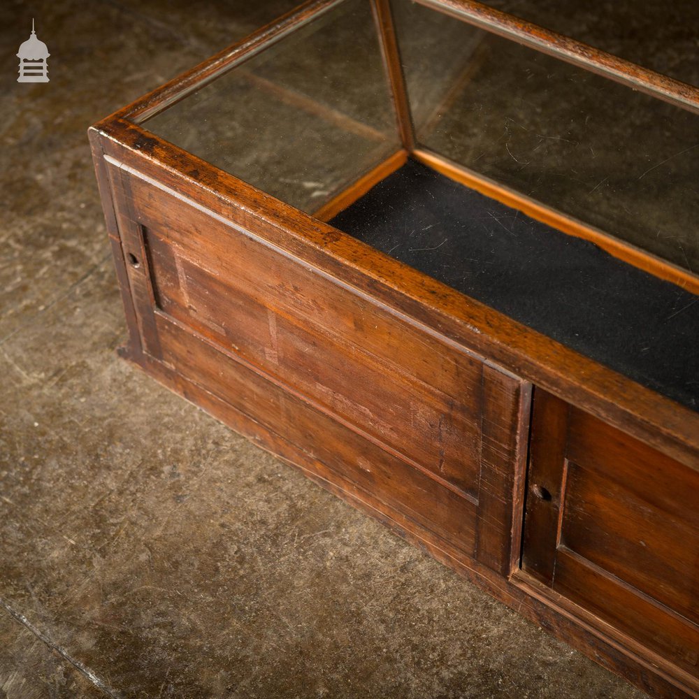 19th C Glazed Mahogany Sloped Front Table Top Display Cabinet