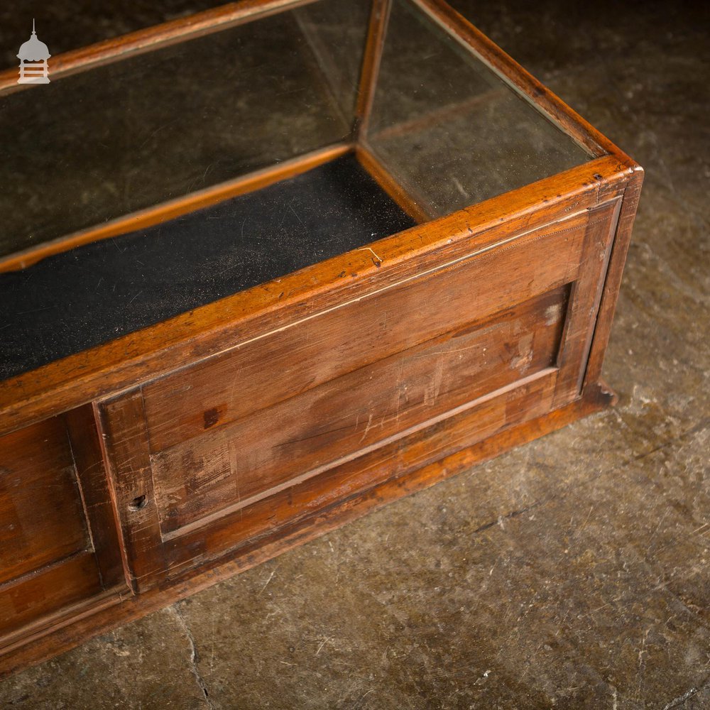 19th C Glazed Mahogany Sloped Front Table Top Display Cabinet