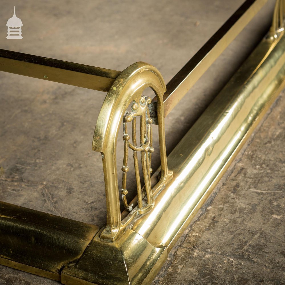 Art Nouveau Brass Fireplace Fender