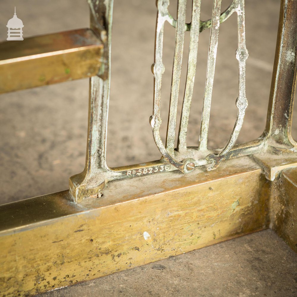 Art Nouveau Brass Fireplace Fender