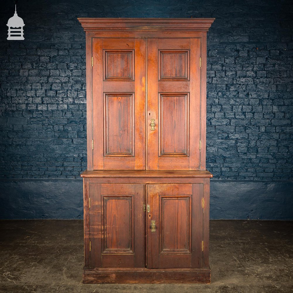 19th C Pitch Pine Pharmacy Sideboard Dresser with Scumble Finish