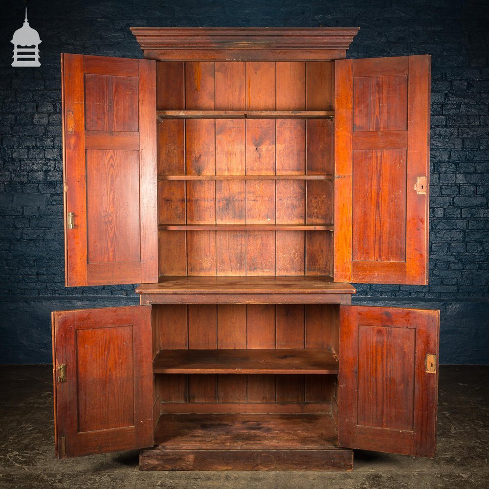 19th C Pitch Pine Pharmacy Sideboard Dresser with Scumble Finish