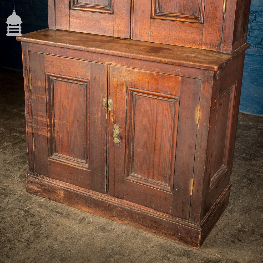 19th C Pitch Pine Pharmacy Sideboard Dresser with Scumble Finish