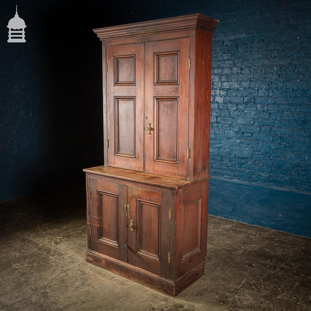 19th C Pitch Pine Pharmacy Sideboard Dresser with Scumble Finish