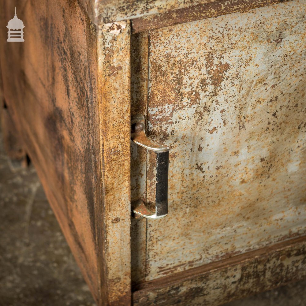 Double Sided Vintage Industrial Steel Workshop Cabinet