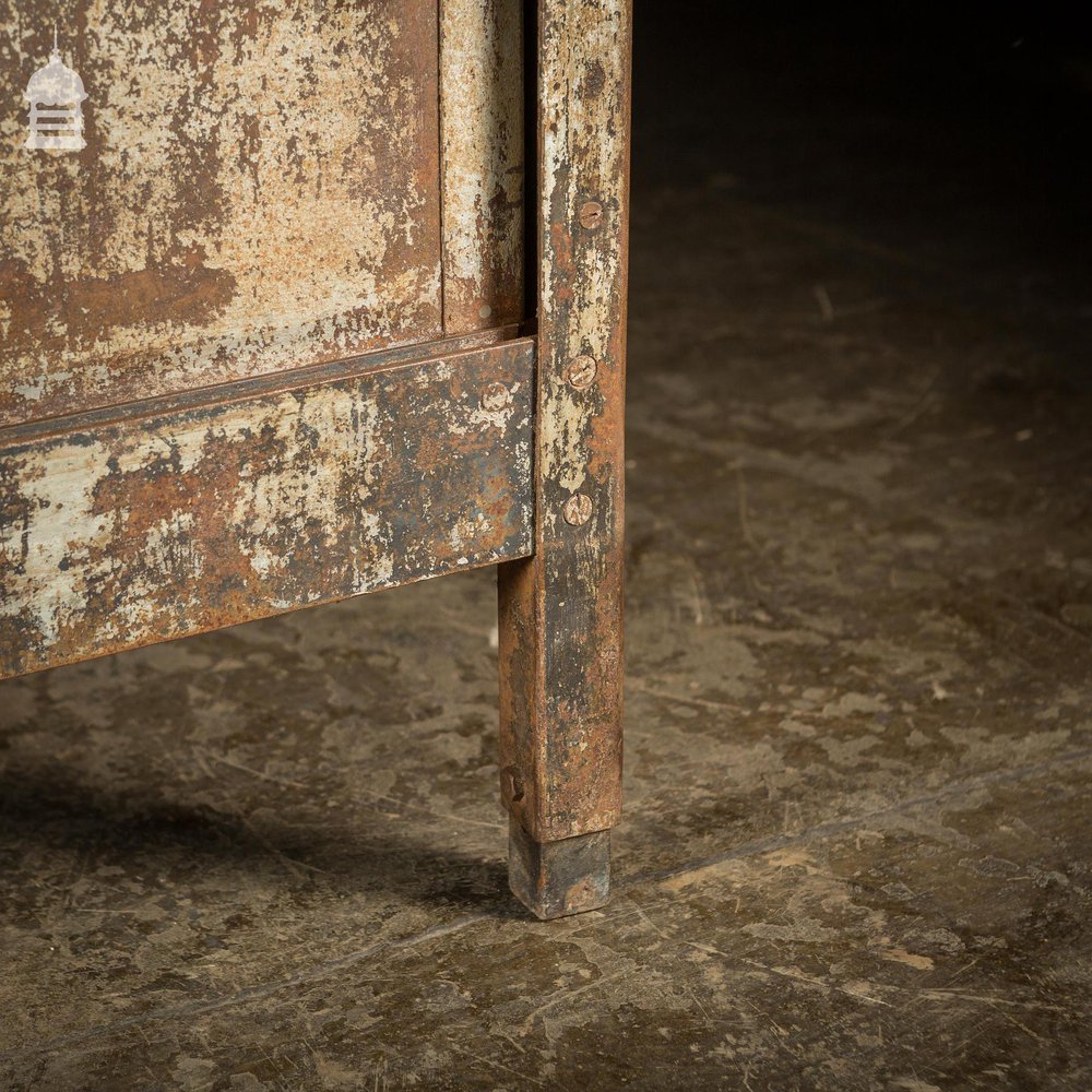 Double Sided Vintage Industrial Steel Workshop Cabinet