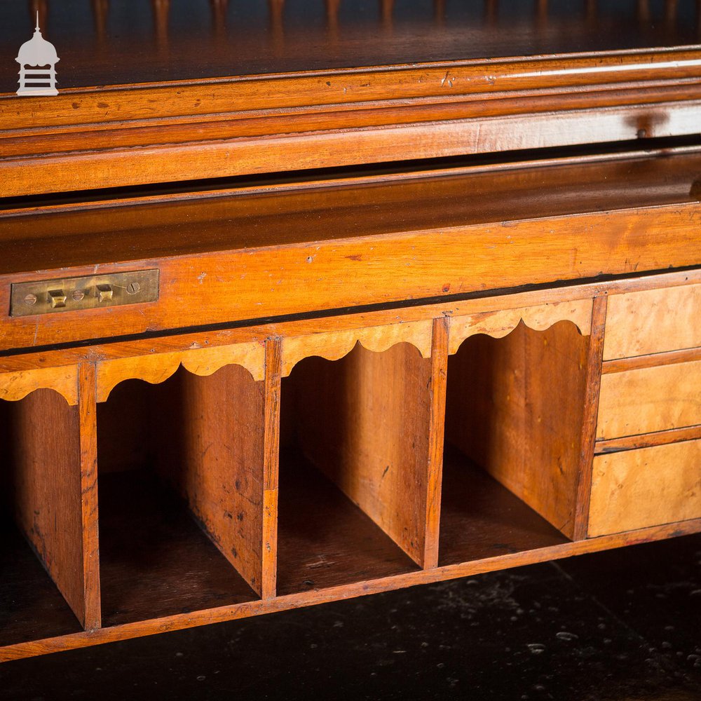 Impressive 19th C Mahogany Roll Top Bureau Desk