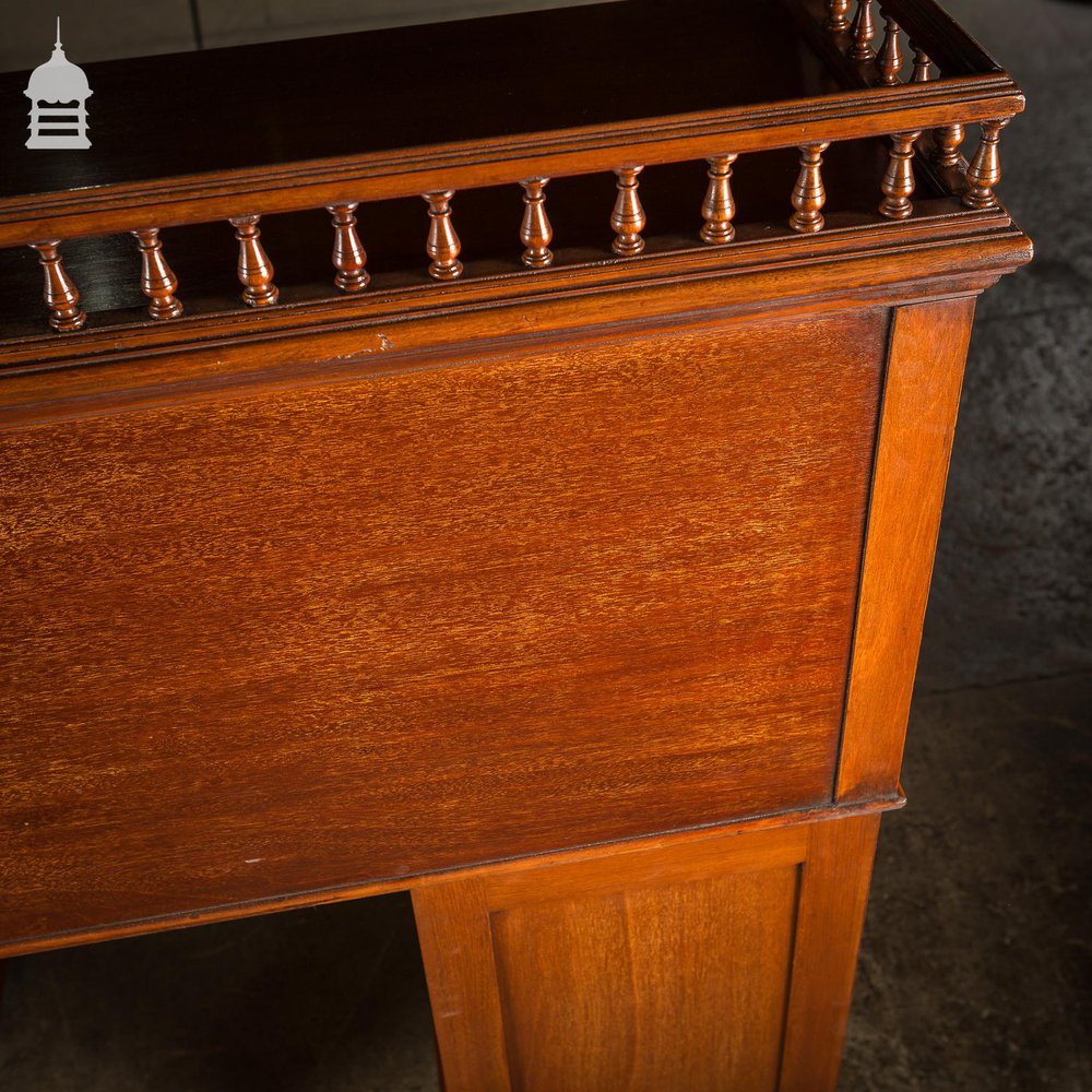 Impressive 19th C Mahogany Roll Top Bureau Desk