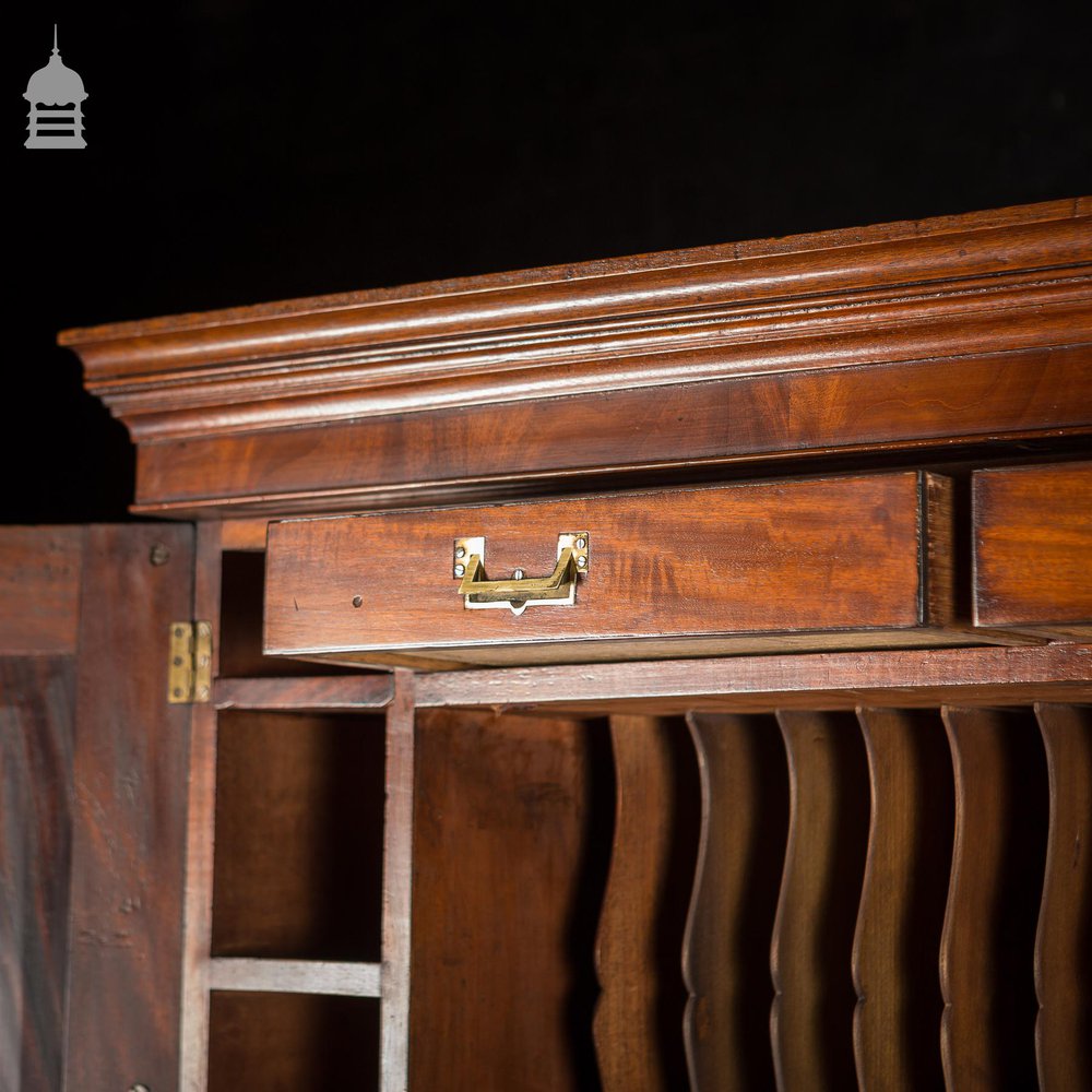 19th C Flame Mahogany Bookcase Cupboard