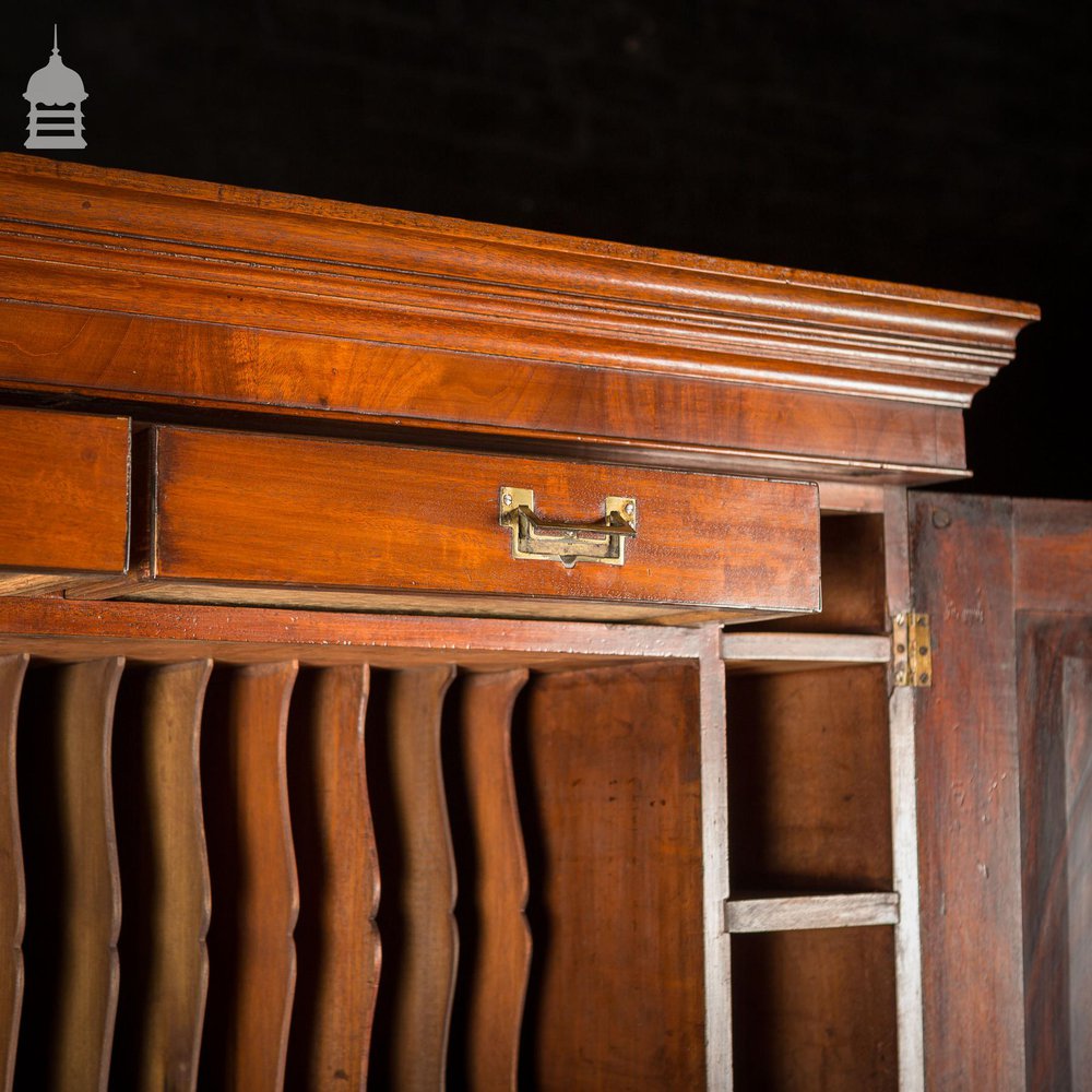 19th C Flame Mahogany Bookcase Cupboard